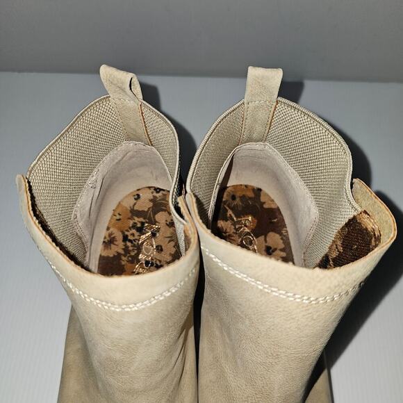 NEW Korks Kork Ease Elsie Ankle Bootie Womens 11 Light Tan Chunky Heel Chelsea - Picture 8 of 12
